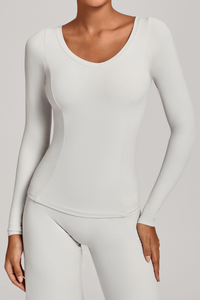 V-neck sport long-sleeved garment
