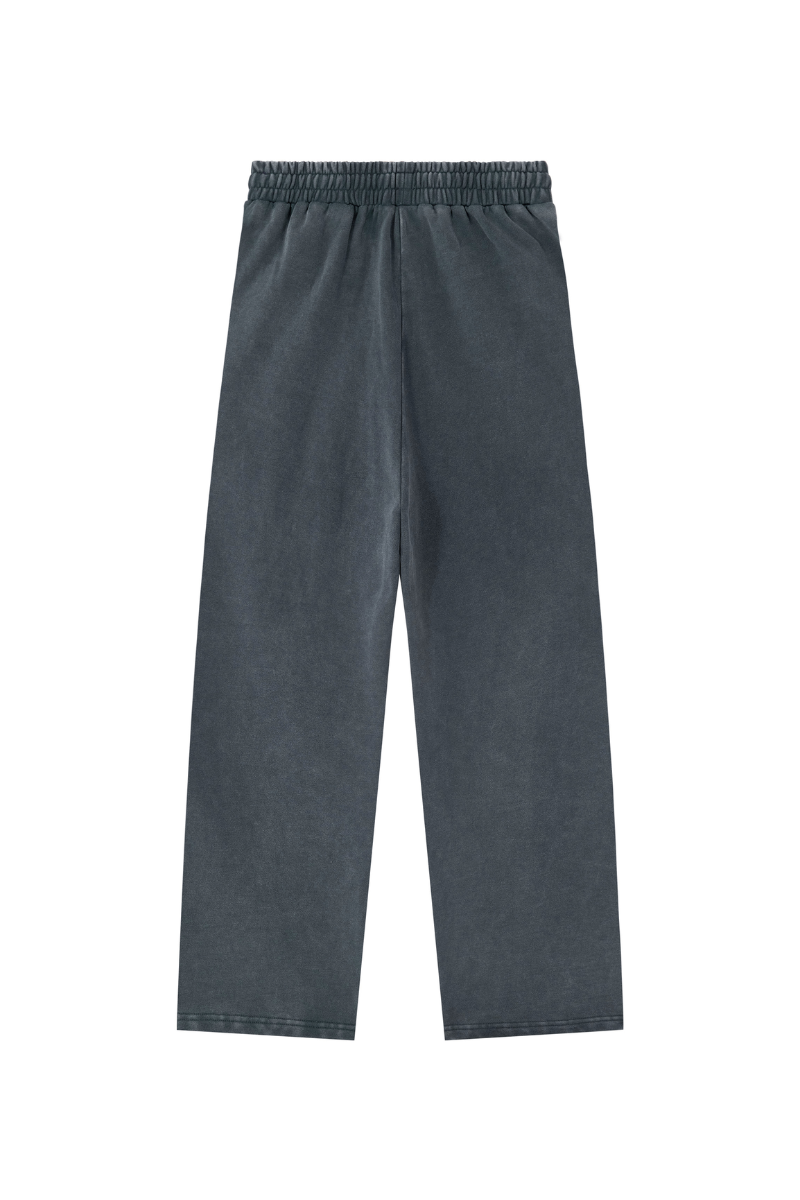 Unisex 100% Cotton Washed Heavyweight Wide Leg Casual Pants