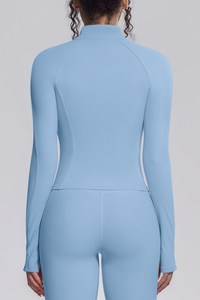 Women's Stand Collar Full Zip Slim Fit Workout Yoga Jacket