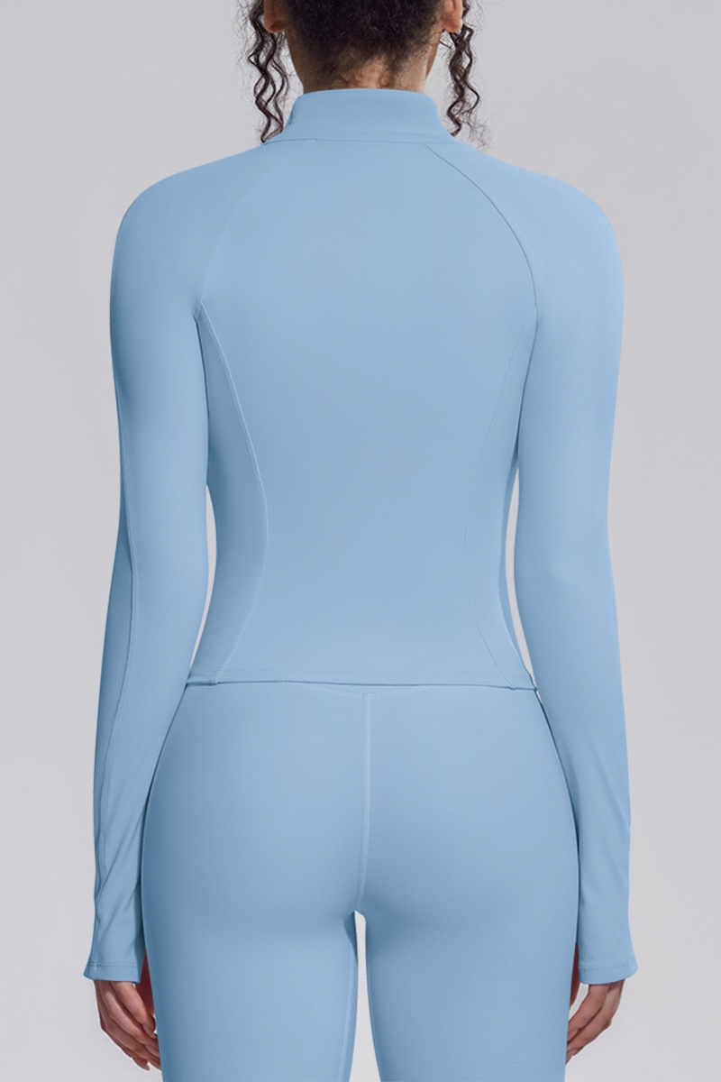 Women's Stand Collar Full Zip Slim Fit Workout Yoga Jacket
