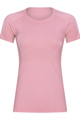 Women Seamless Round Neck Short Sleeve Sport T-Shirt