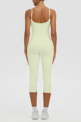 Women's Athletic Tank Top & High Waist Capri Leggings Set