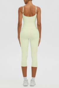 Women's Athletic Tank Top & High Waist Capri Leggings Set