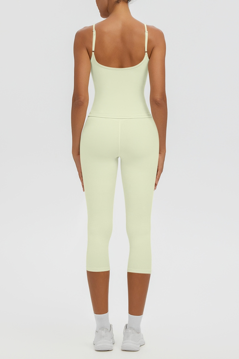 Women's Athletic Tank Top & High Waist Capri Leggings Set