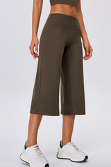 Women's No Front Seam Wide-Leg Cropped Yoga Pants