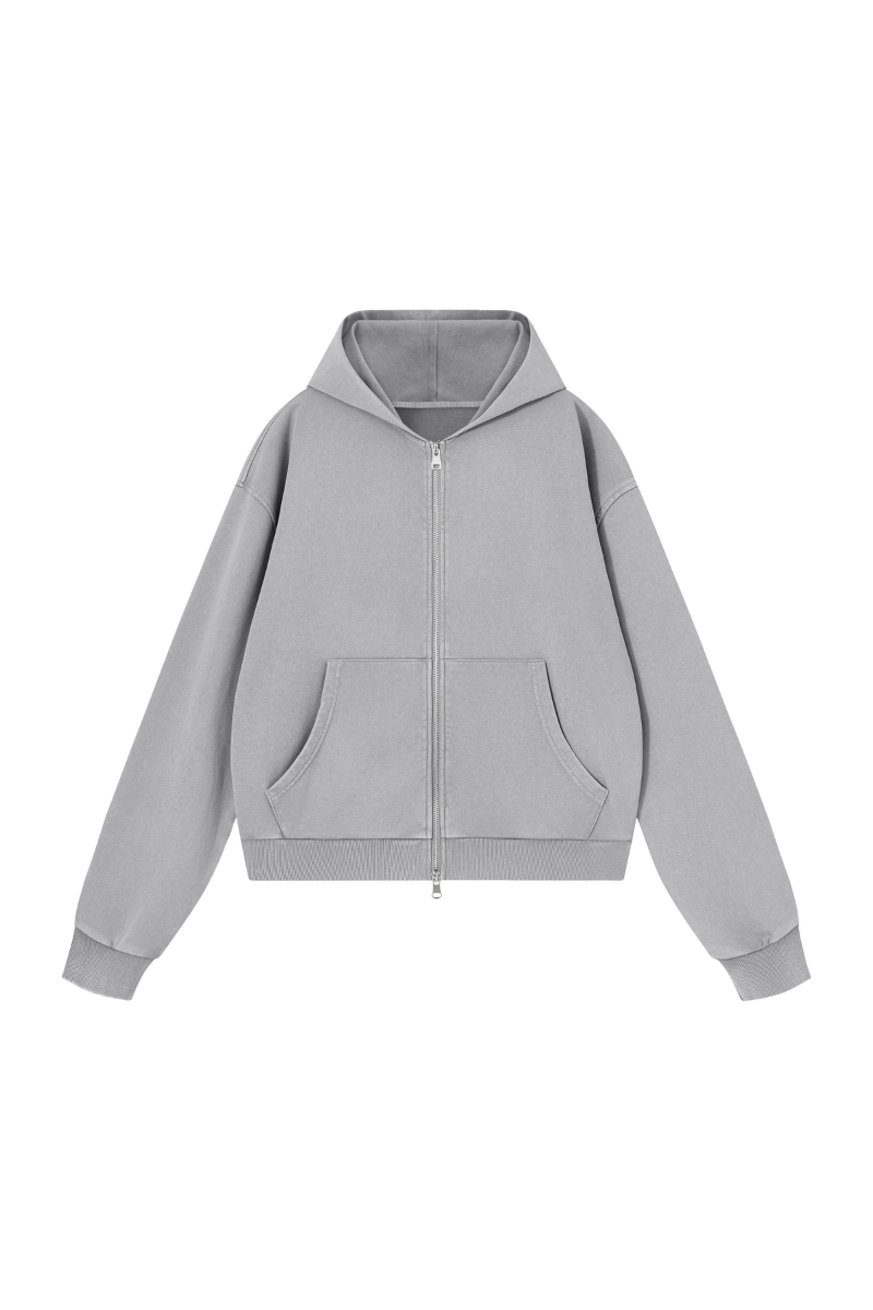 Unisex Fall Washed Vintage Boxy  Comfort Color Hooded Jacket
