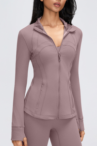 Women's Fall Stand Collar Slim Fit Breathable Sports Jacket