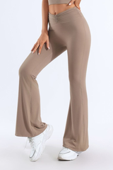 Women's Pleated Waist High-Stretch Yoga Flared Pants
