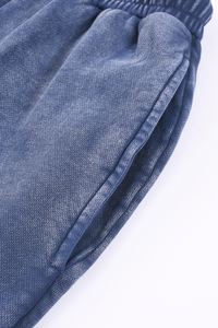 Unisex Fall 100% Cotton Vintage Wax Washed Wide Leg Pants
