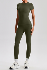 Women's Bare Feel  High Stretch T-shirt & Yoga Leggings Set