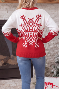 Women's Fall/Winter Christmas Big Snowflake Knit Sweater