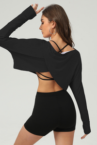 long sleeves  Cropped crop top