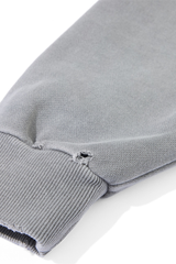 Men's Fall Winter 100% Cotton Washed Frayed Hem Hoodie