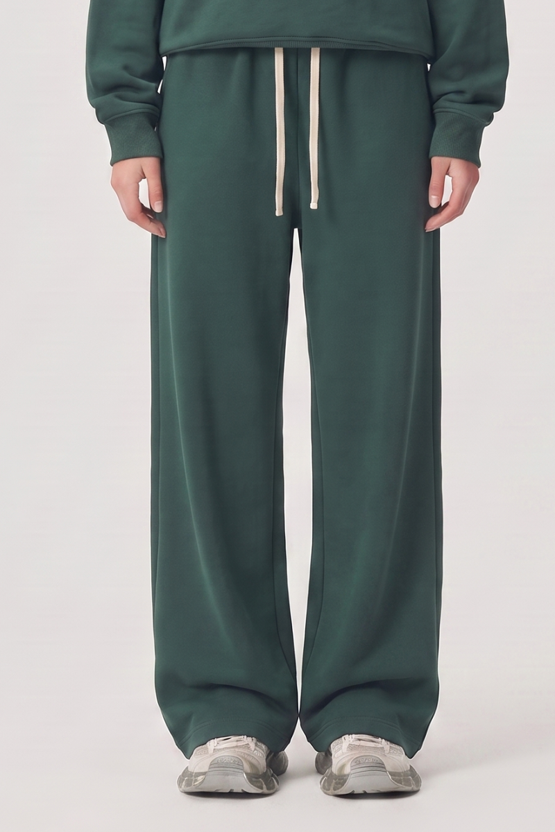 Unisex Fall Drawstring Side Pocket Wide Leg Sweatpants