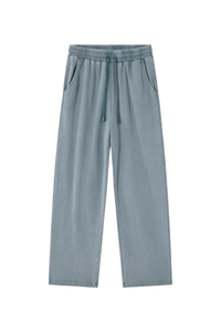 Unisex 100% Cotton Washed Heavyweight Wide Leg Casual Pants