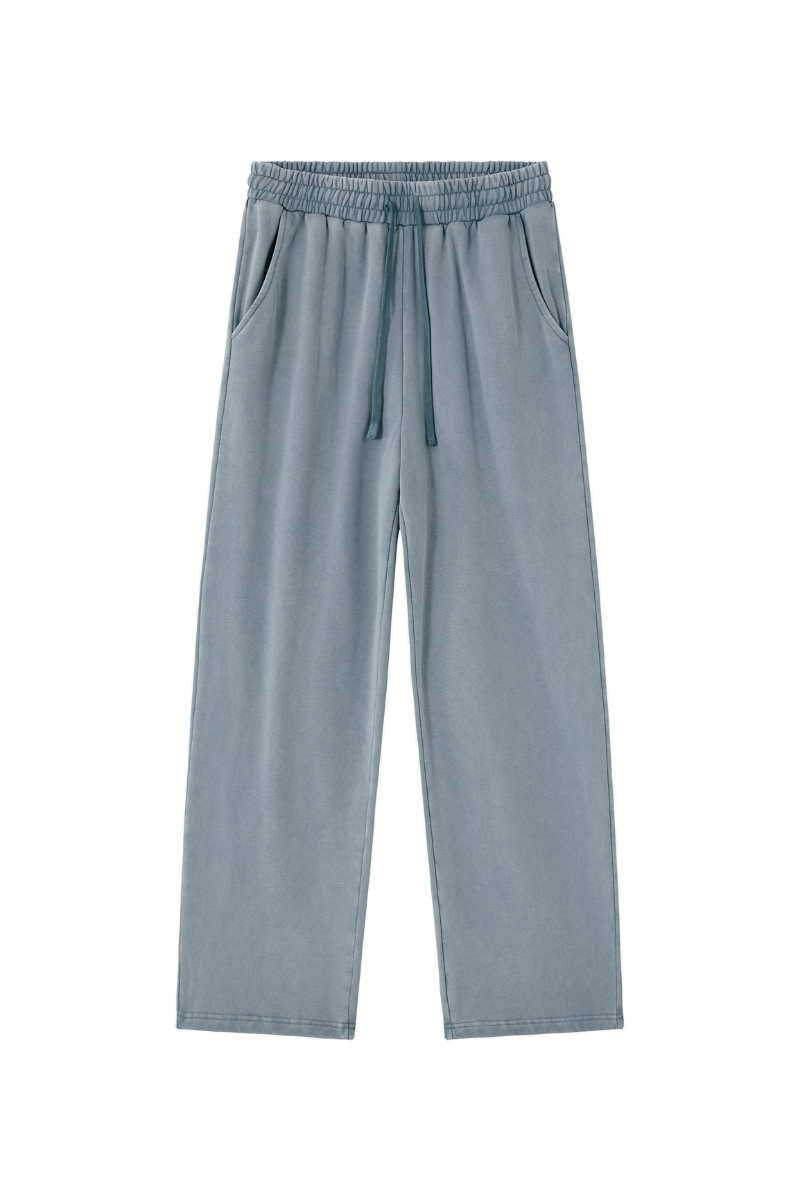 Unisex 100% Cotton Washed Heavyweight Wide Leg Casual Pants