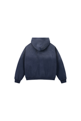 Women's Fleece-Lined Spray-Faded Oversized Hooded Jacket