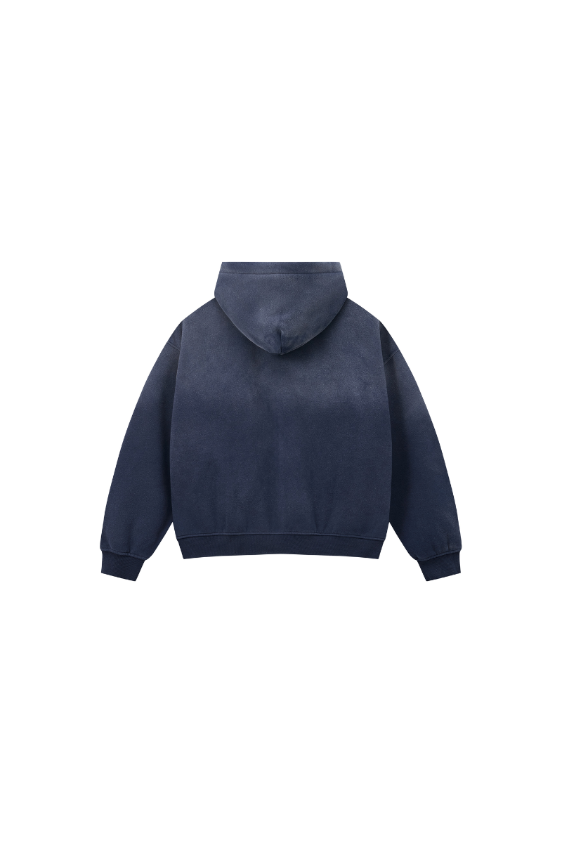 Women's Fleece-Lined Spray-Faded Oversized Hooded Jacket