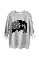 Women's Fall Boo Graphic Polka Dot Print Halloween Pullover