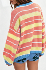 Women's Loungewear Sweet Striped Color Block Knit Sweater