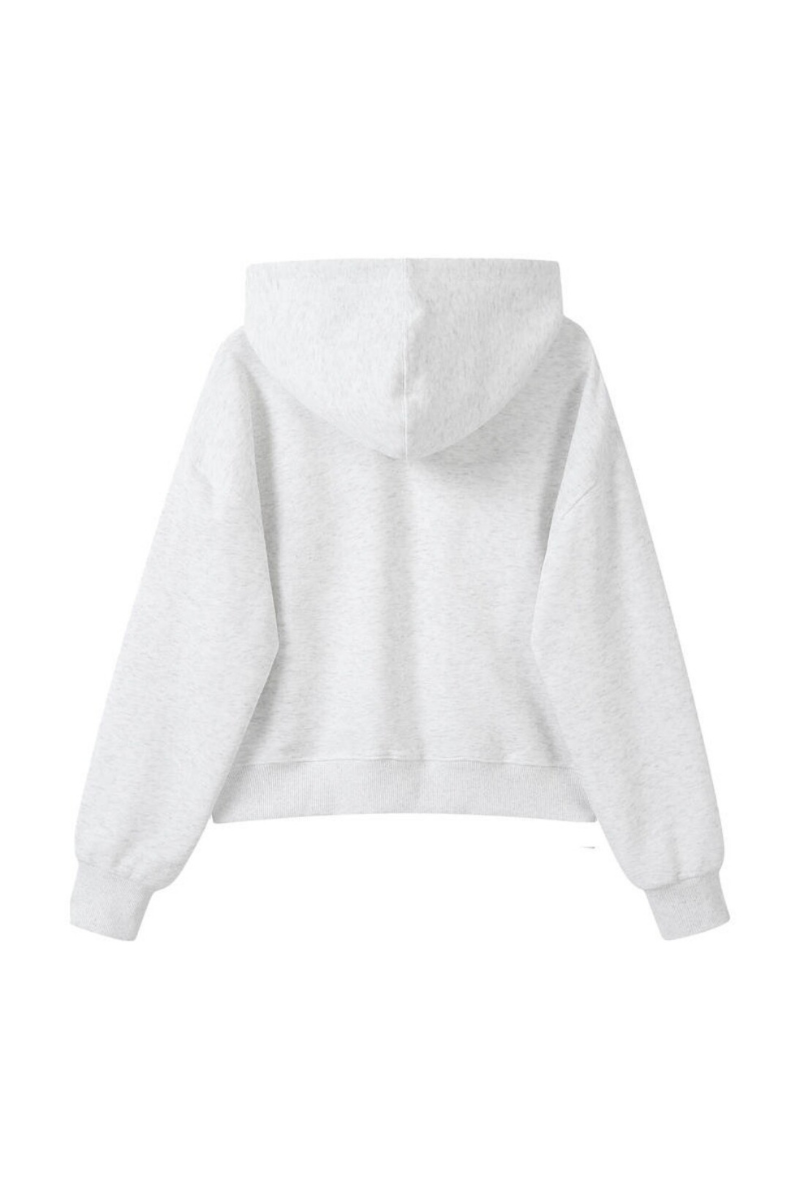 Women's Fall Cropped Relaxed Solid Sports Hoodie