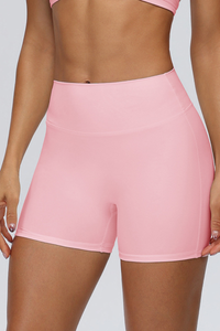 Women's No Front Seam Pleated Buttocks Lift Workout Shorts