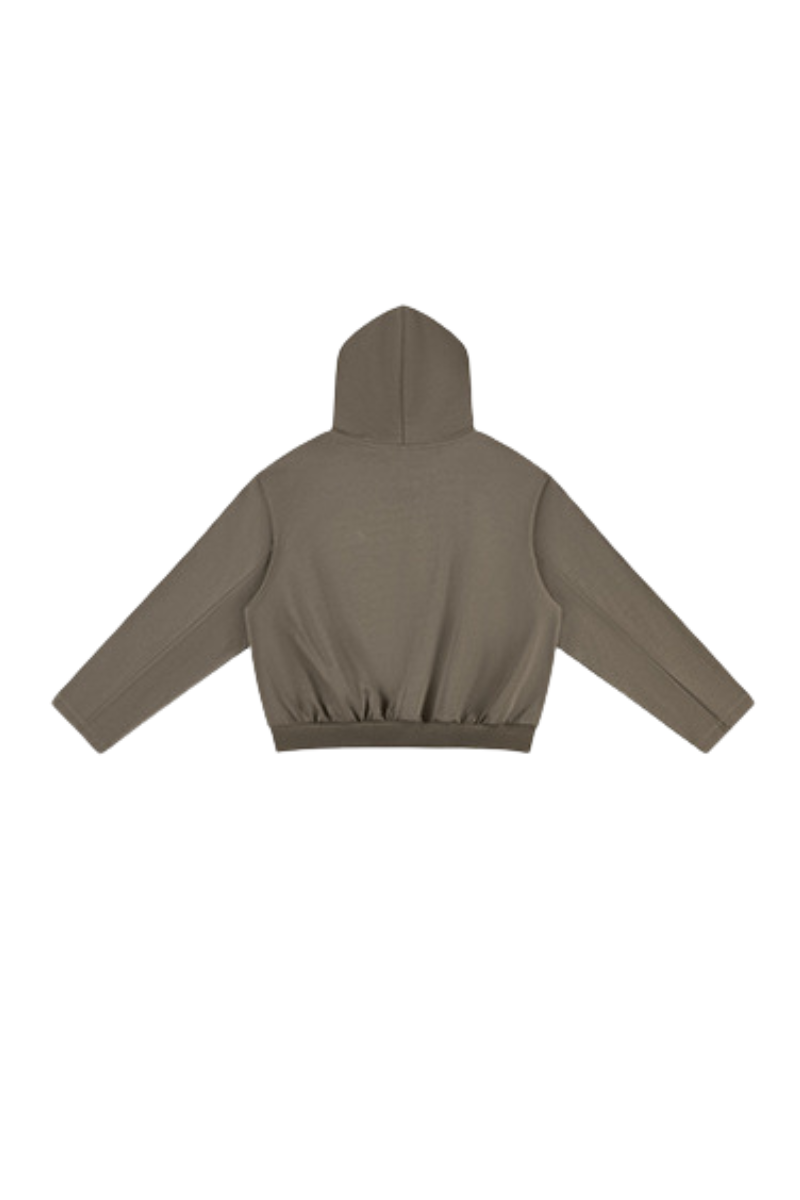 Men's Fall Boxy Cropped Kangaroo Pocket Drop-Shoulder Hoodie