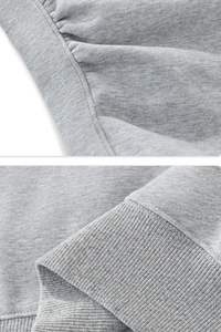 Women's Fall Boxy V Neck Drop Shoulder Rib Cuffs Sweatshirt