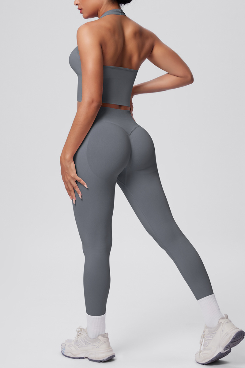 Women's Seamless Set:Halterneck Bra And High Waist Leggings