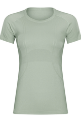 Women Seamless Round Neck Short Sleeve Sport T-Shirt