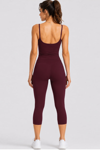 Women's U-Back Tank Top & Capri Leggings Yoga 2-Piece Sets