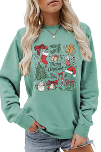 Women's Fall Merry Christmas Graphic Pullover