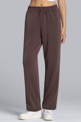 Women's Modal Air Layer Solid Sports Straight-Leg Pants