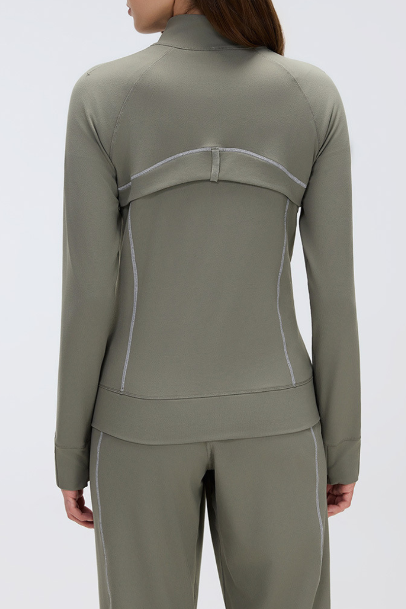 Women's Fall Stand Collar Two-way Zipper Sports Jacket