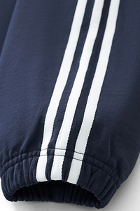 Unisex Preppy Fall 100% Cotton Side Striped Trim Sweatshirt
