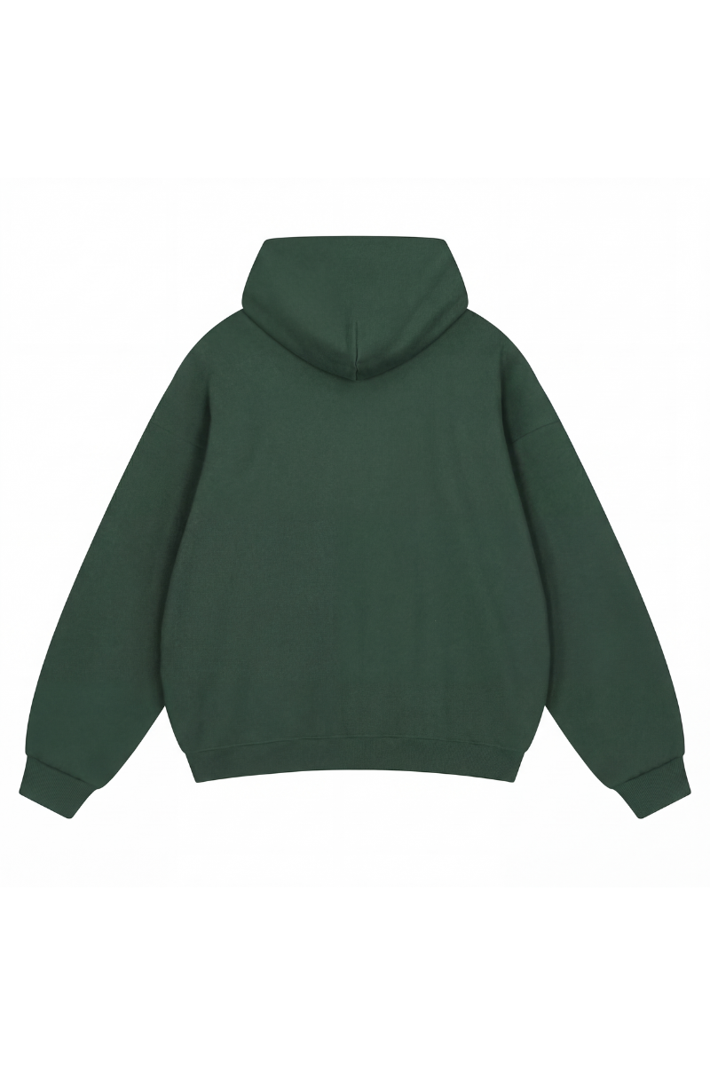 Unisex Fall Relaxed Drop Shoulder Full Zip Hooded Jacket