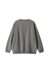 Unisex Fall/Winter Fleece-Lined Dyed Vintage Pullover