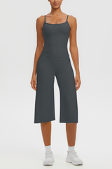 Women's Tank Top & Wide Leg Yoga Cropped Pants Set