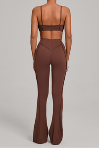 Women's Patchwork Set:Bra And Flare Pants