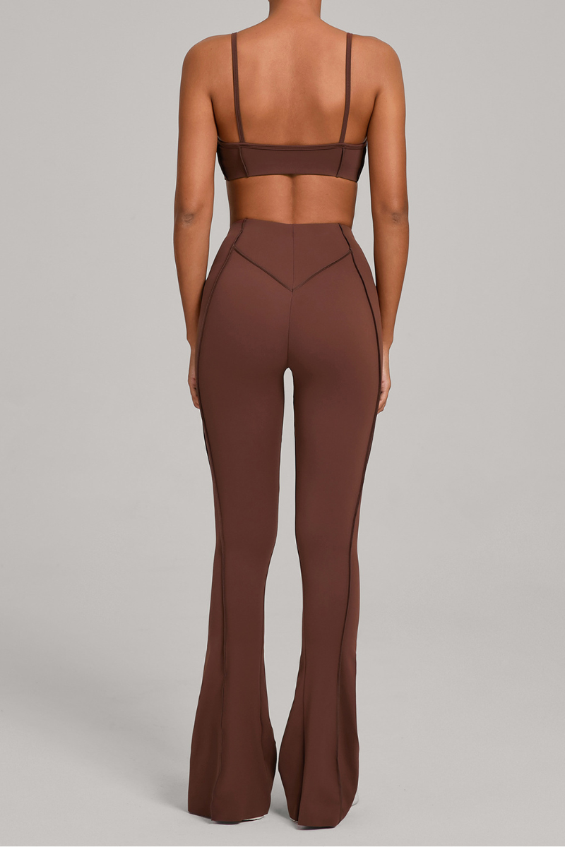 Women's Patchwork Set:Bra And Flare Pants