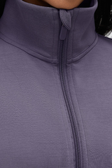 Women's Fall/Winter Stand Collar Half Zip Cropped Sweatshirt
