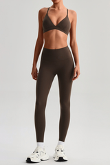 Women's Yoga Sets:Triangle Cup Bra & No Front Seam Leggings