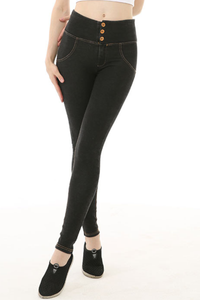 Women's Stretchy Double-Button High-Rise Skinny Pants