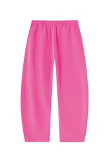 Unisex Fall Fleece Elastic Waist Curved Wide Leg Sweatpants