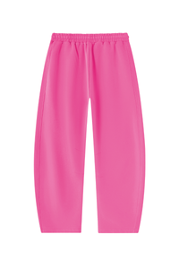Unisex Fall Fleece Elastic Waist Curved Wide Leg Sweatpants