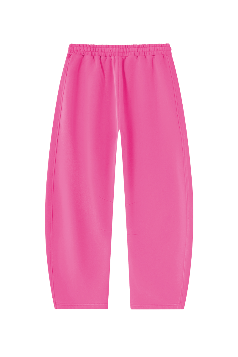 Unisex Fall Fleece Elastic Waist Curved Wide Leg Sweatpants