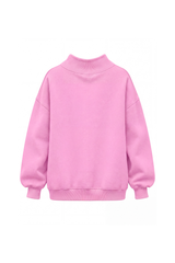 Women's Fall Solid Side-Slit Neckline Mock Neck Sweatshirt