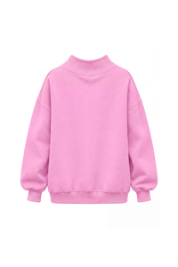 Women's Fall Solid Side-Slit Neckline Mock Neck Sweatshirt