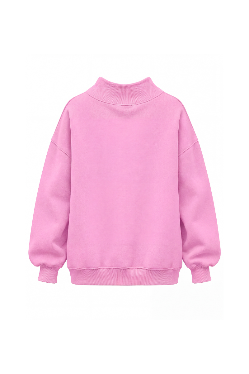 Women's Fall Solid Side-Slit Neckline Mock Neck Sweatshirt