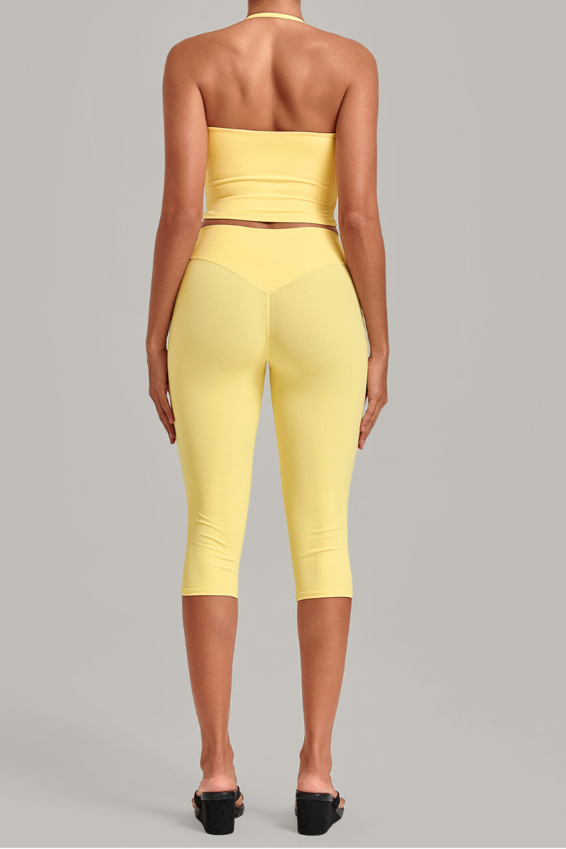 Women’s Halter Tank & Capri Leggings 2-Piece Yoga Set